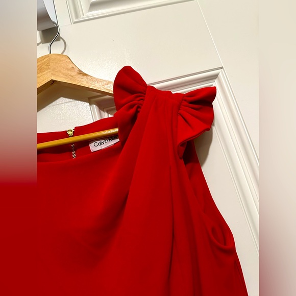 NWT Calvin Klein Women's Bow-Trim Boat-Neck Sheath Dress - Size 8 - Picture 7 of 11